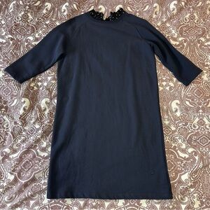 Scotch & SodaNavy Blue Dress with Ruffled Heart Collar